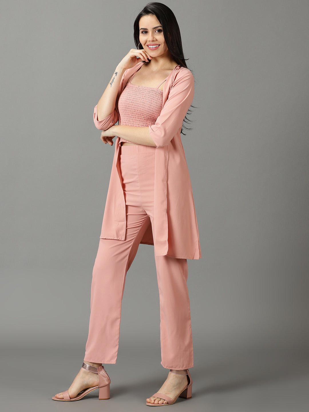 Women's Pink Solid Co-Ords