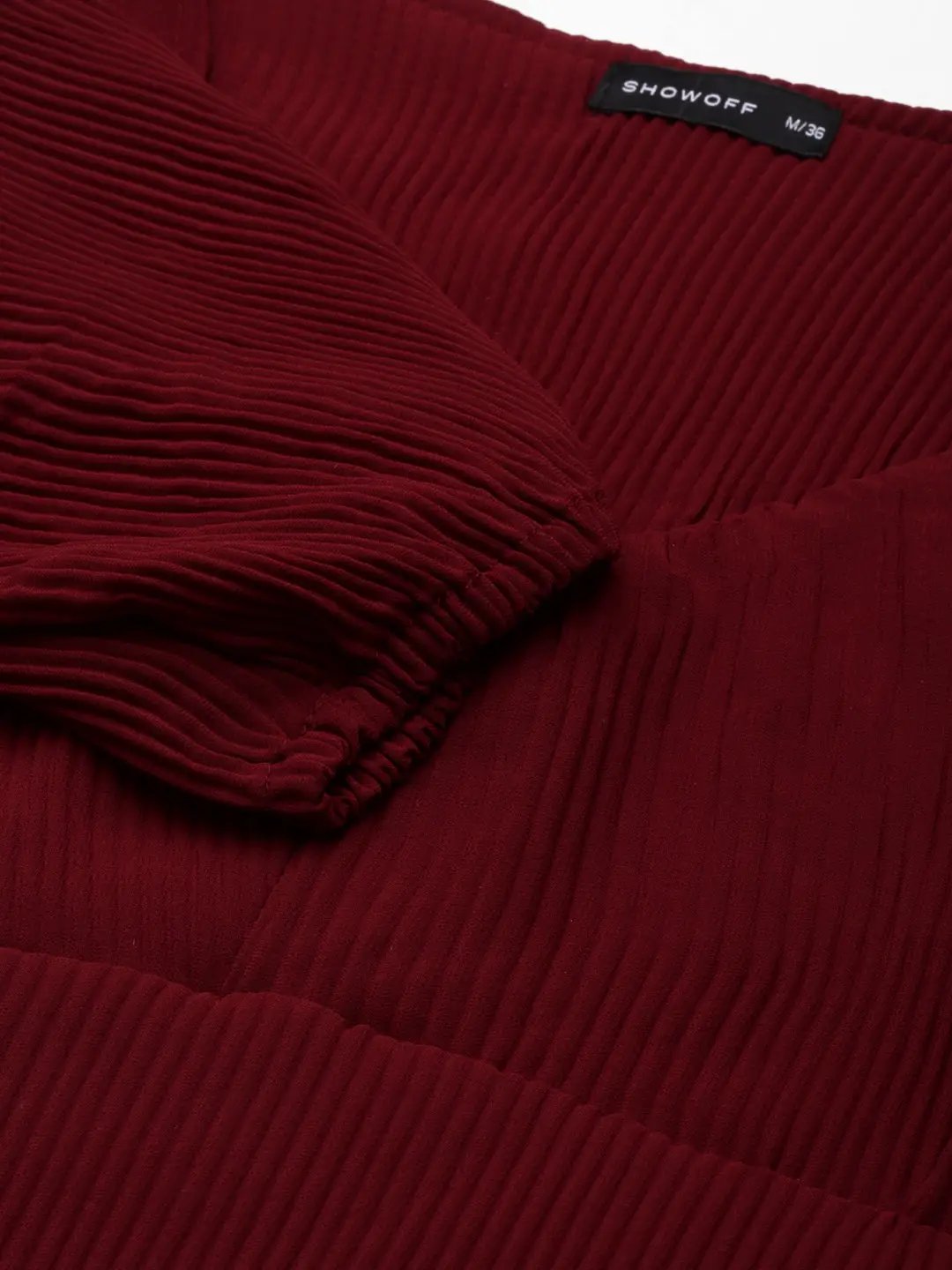 Women's Burgundy Solid Co-Ords