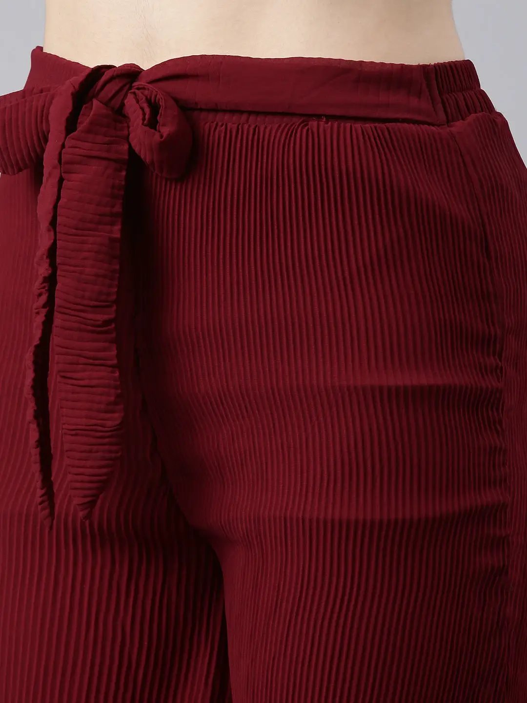 Women's Burgundy Solid Co-Ords