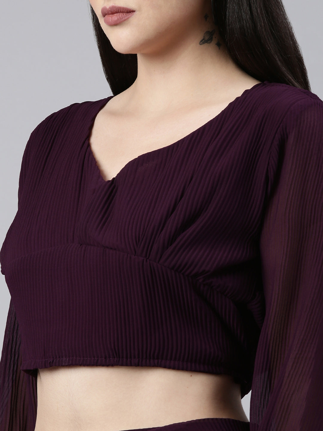 Women Purple Solid Co-Ords