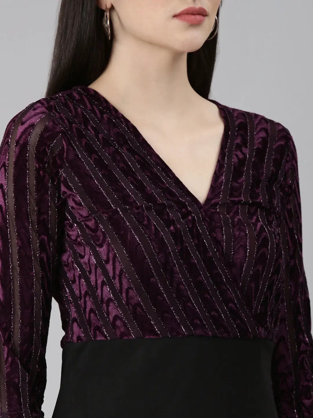 Women's Purple Solid Bodycon Dress