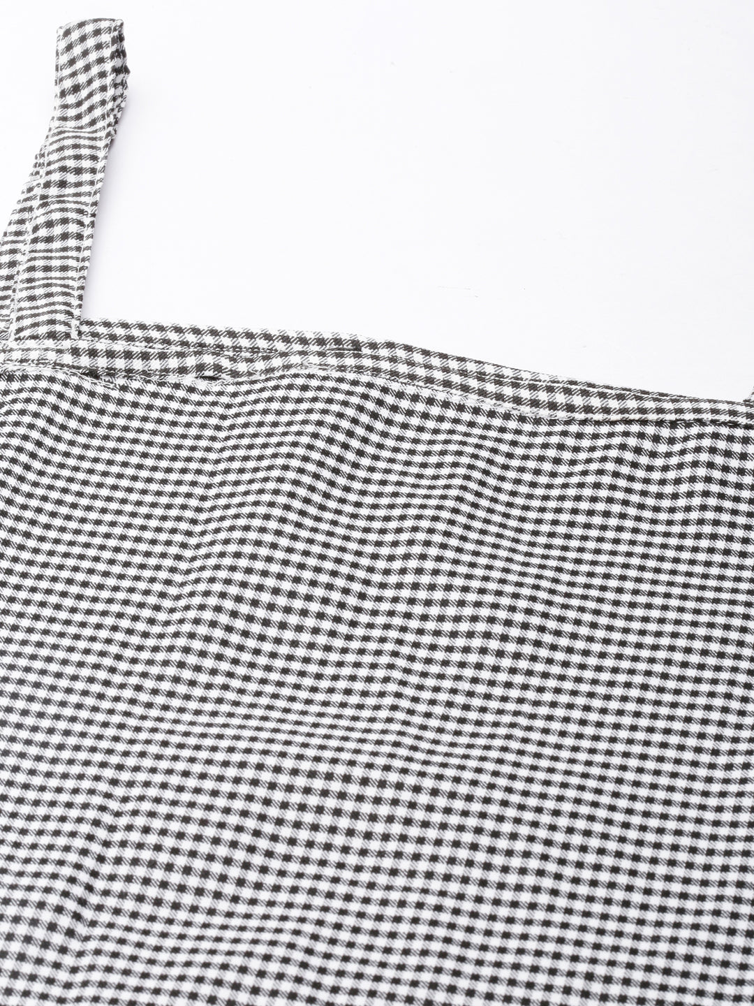 Women's Black Checked A-Line Dress