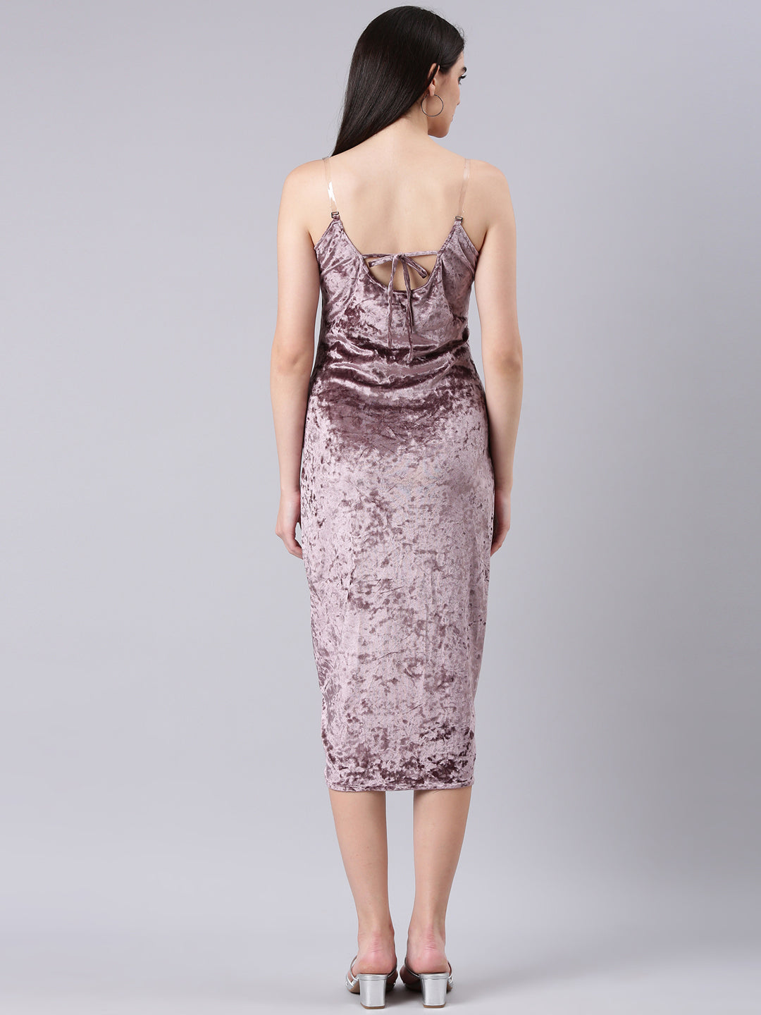 Women Mauve Solid Bodycon Dress