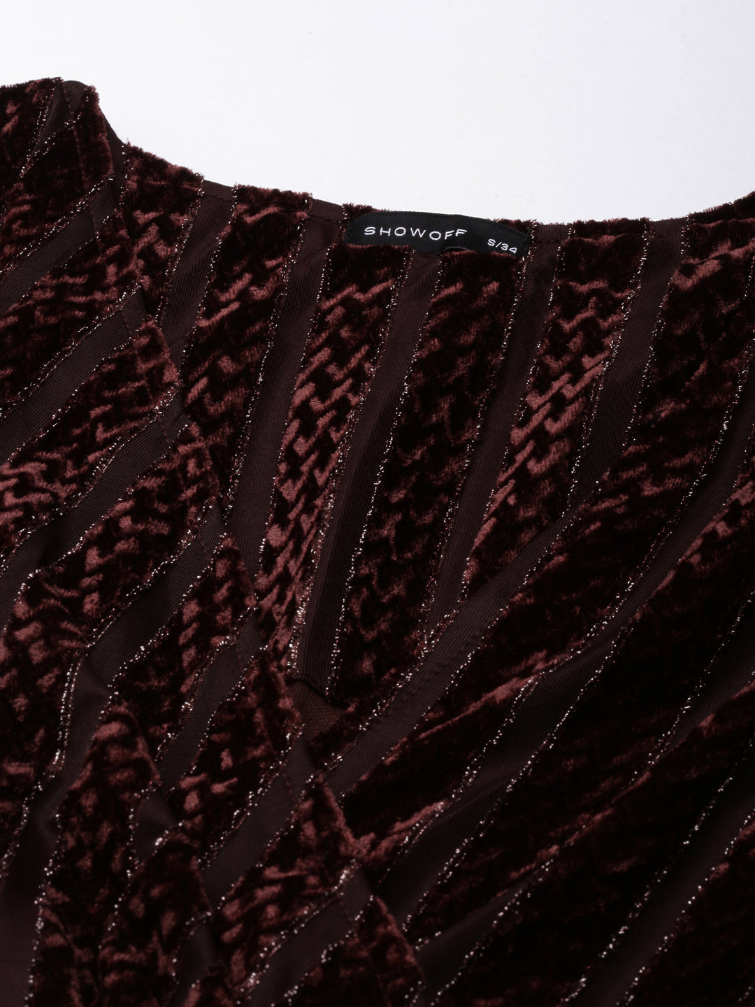 Women's Coffee Brown Solid Wrap Dress