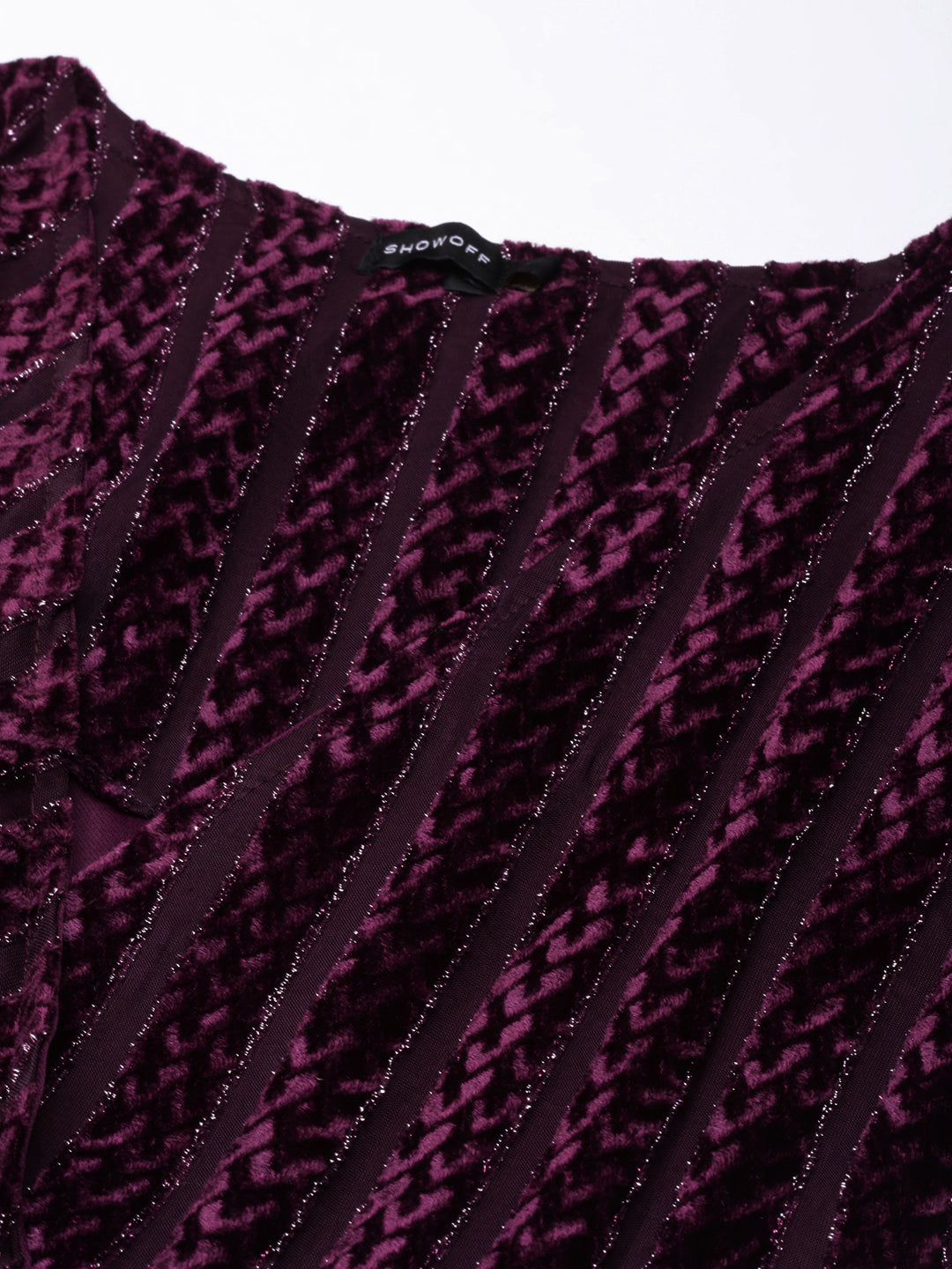 Women's Purple Striped Fit and Flare Dress