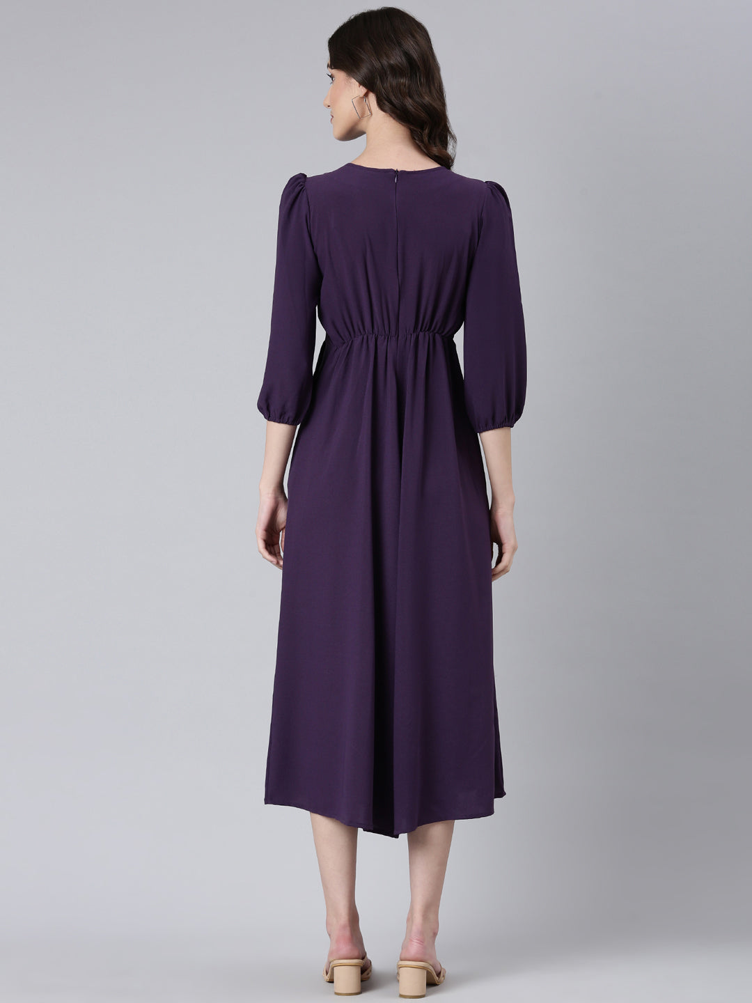 Women Violet Solid Jumpsuit