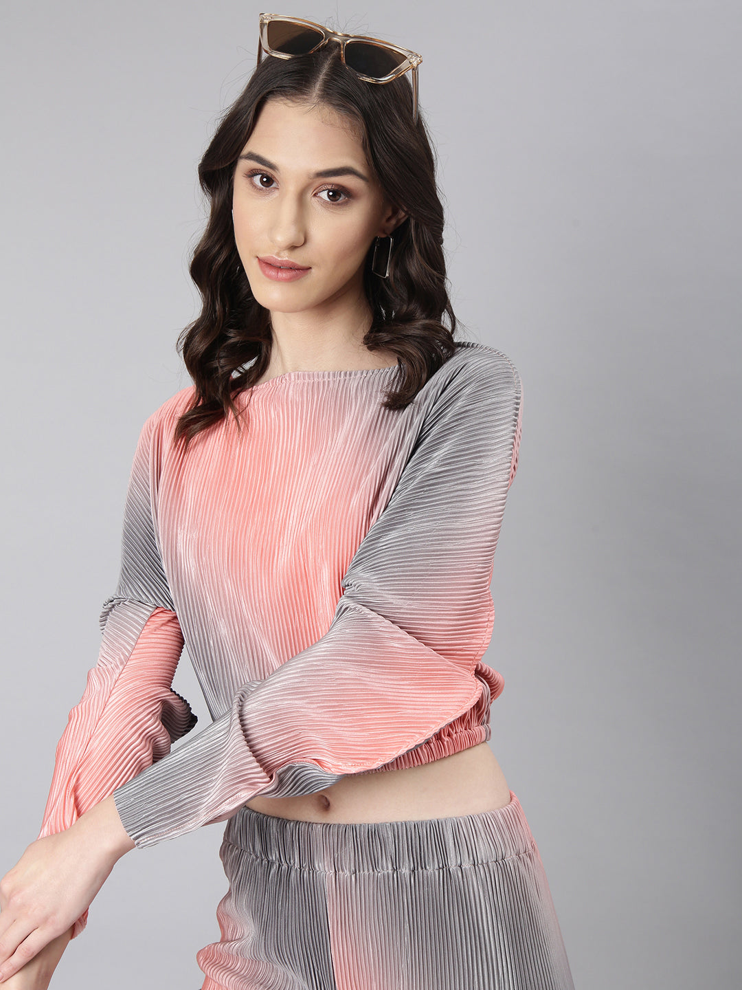 Women's Coral Boat Neck Coral Dyed Co-Ords