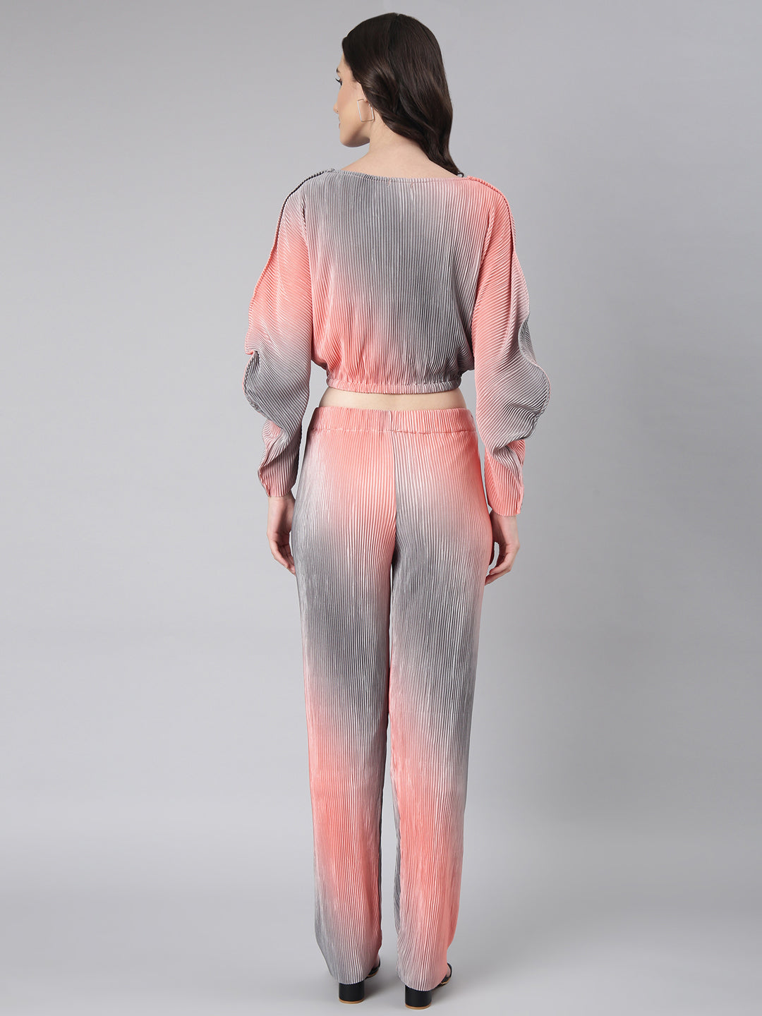 Women's Coral Boat Neck Coral Dyed Co-Ords