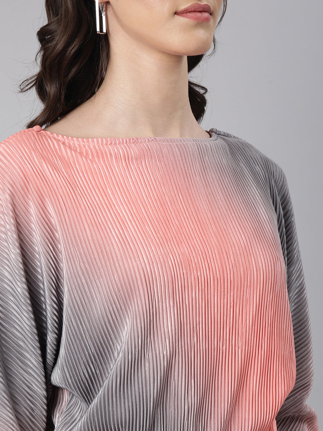 Women's Coral Boat Neck Coral Dyed Co-Ords