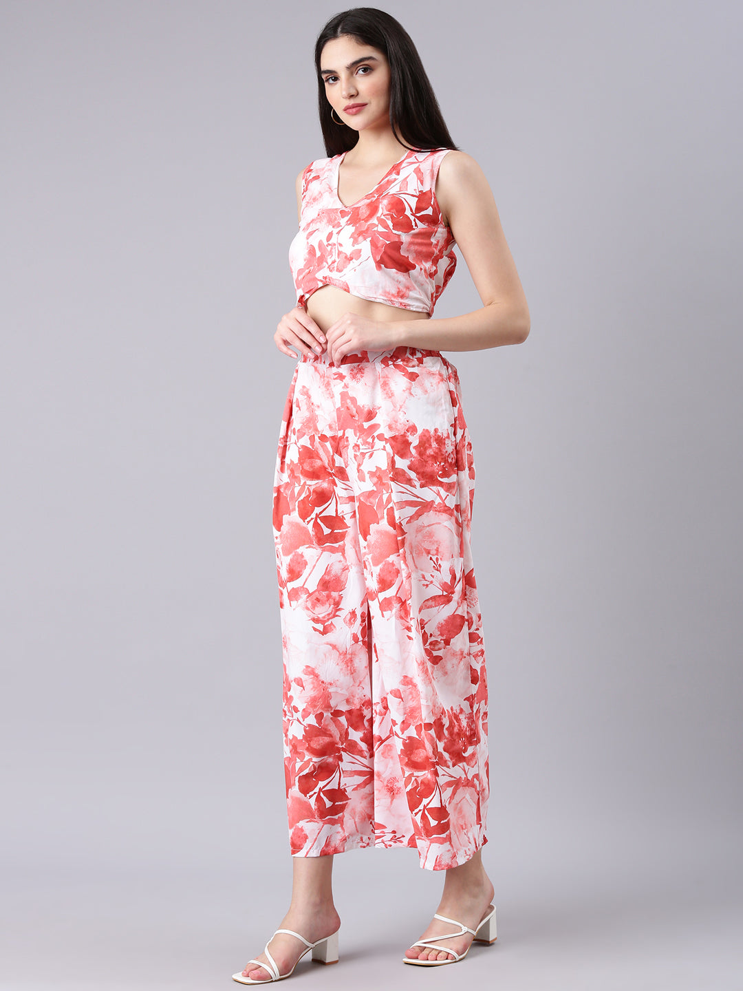 Women's White Tie Dye Co-Ords with Jacket & Flared Palazzos