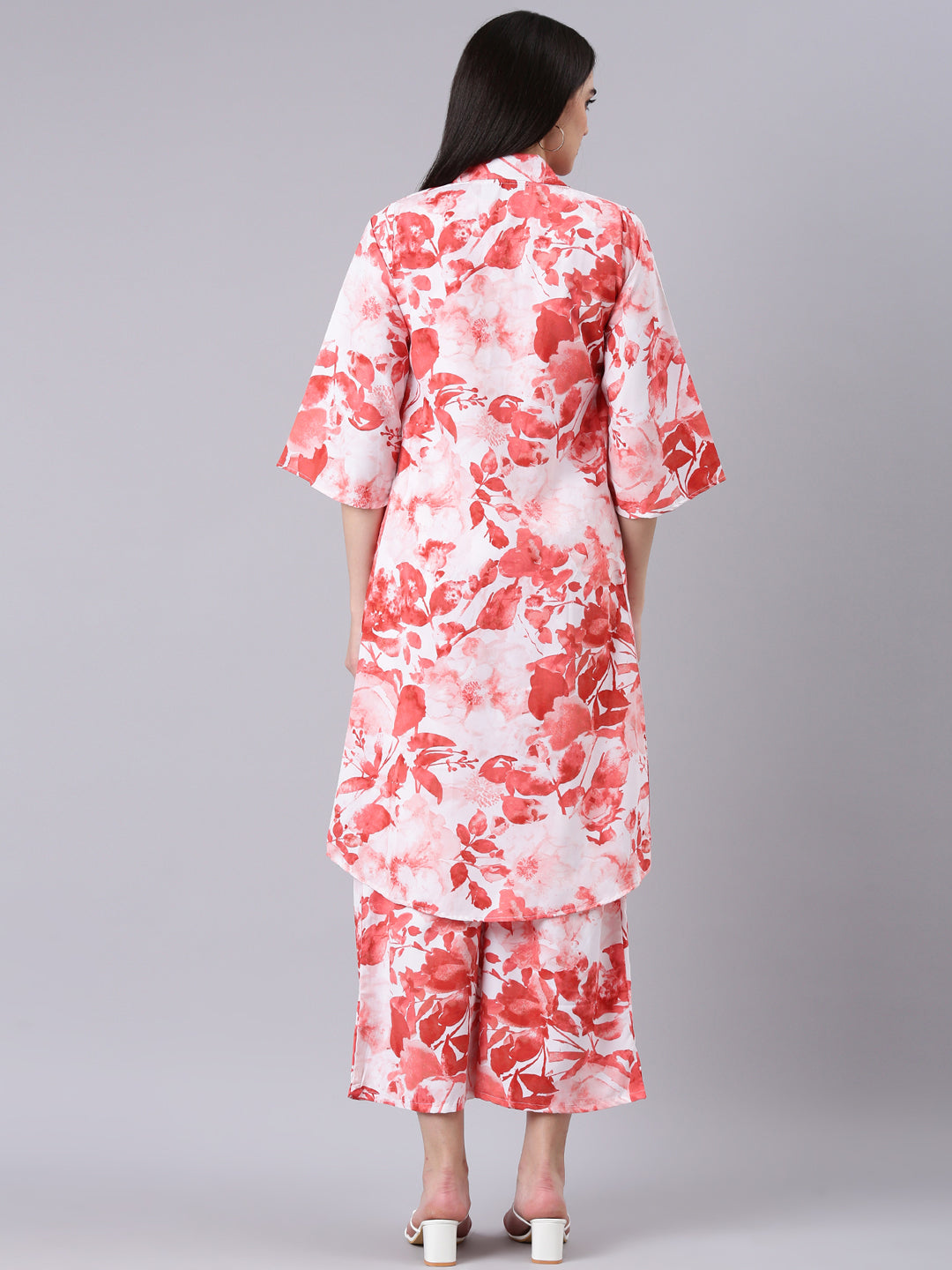 Women's White Tie Dye Co-Ords with Jacket & Flared Palazzos