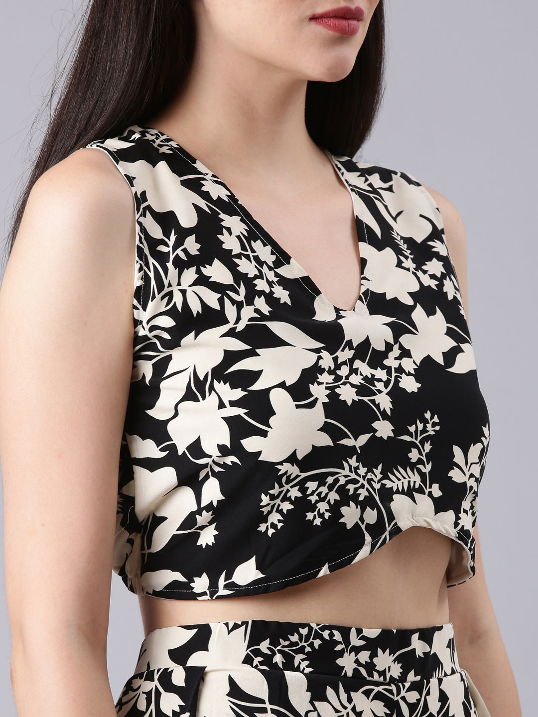 Women Black Printed Co-Ords