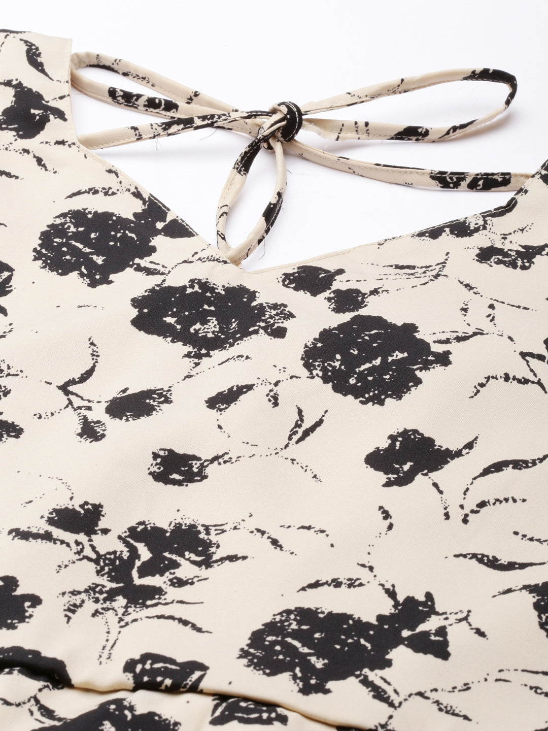 Women's Beige Floral Printed Co-Ords with Palazzos