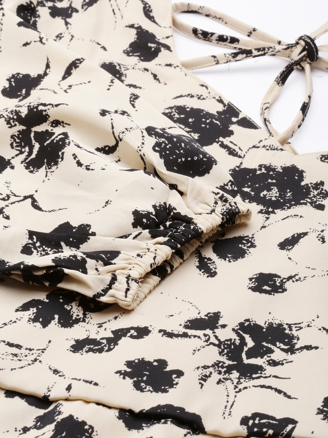 Women's Beige Floral Printed Co-Ords with Palazzos