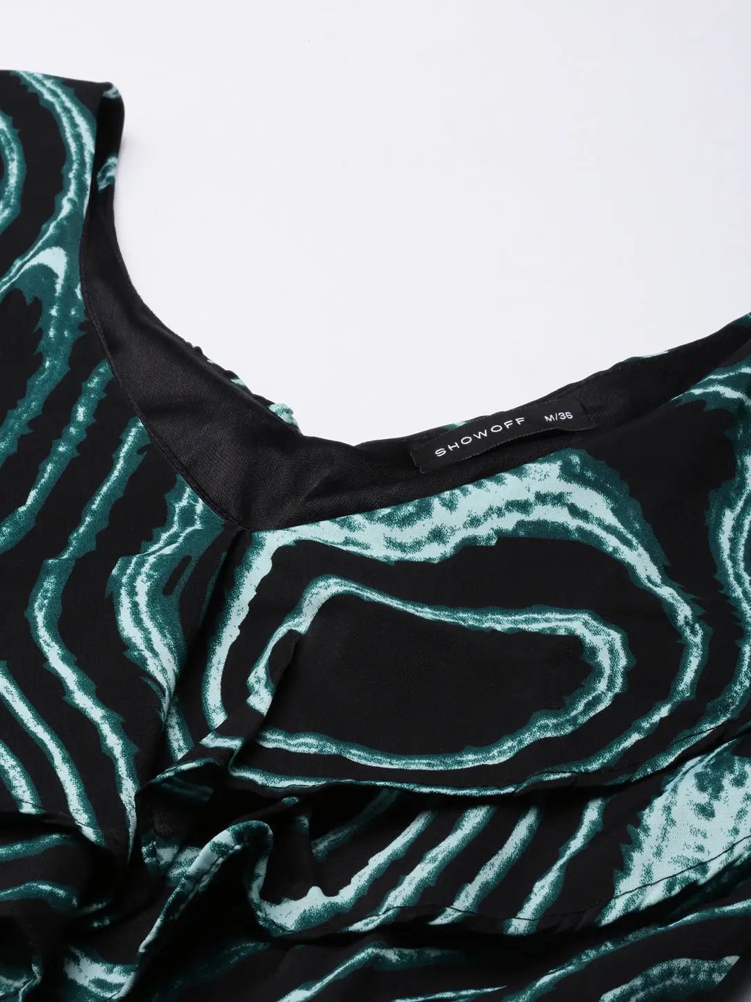 Women's Black Printed Crop Top With Palazzos Co-Ords