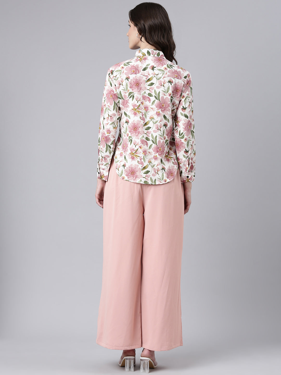 Women Peach Printed Co-Ords