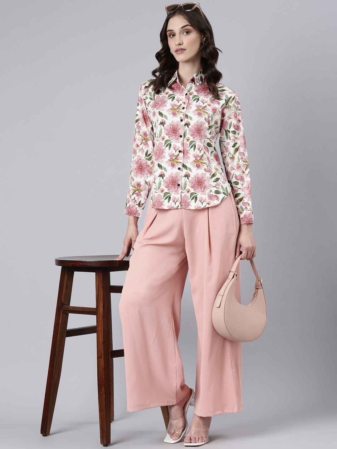 Women Peach Printed Co-Ords