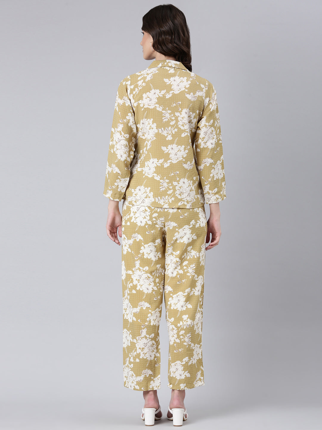 Women Mustard Printed Co-Ords