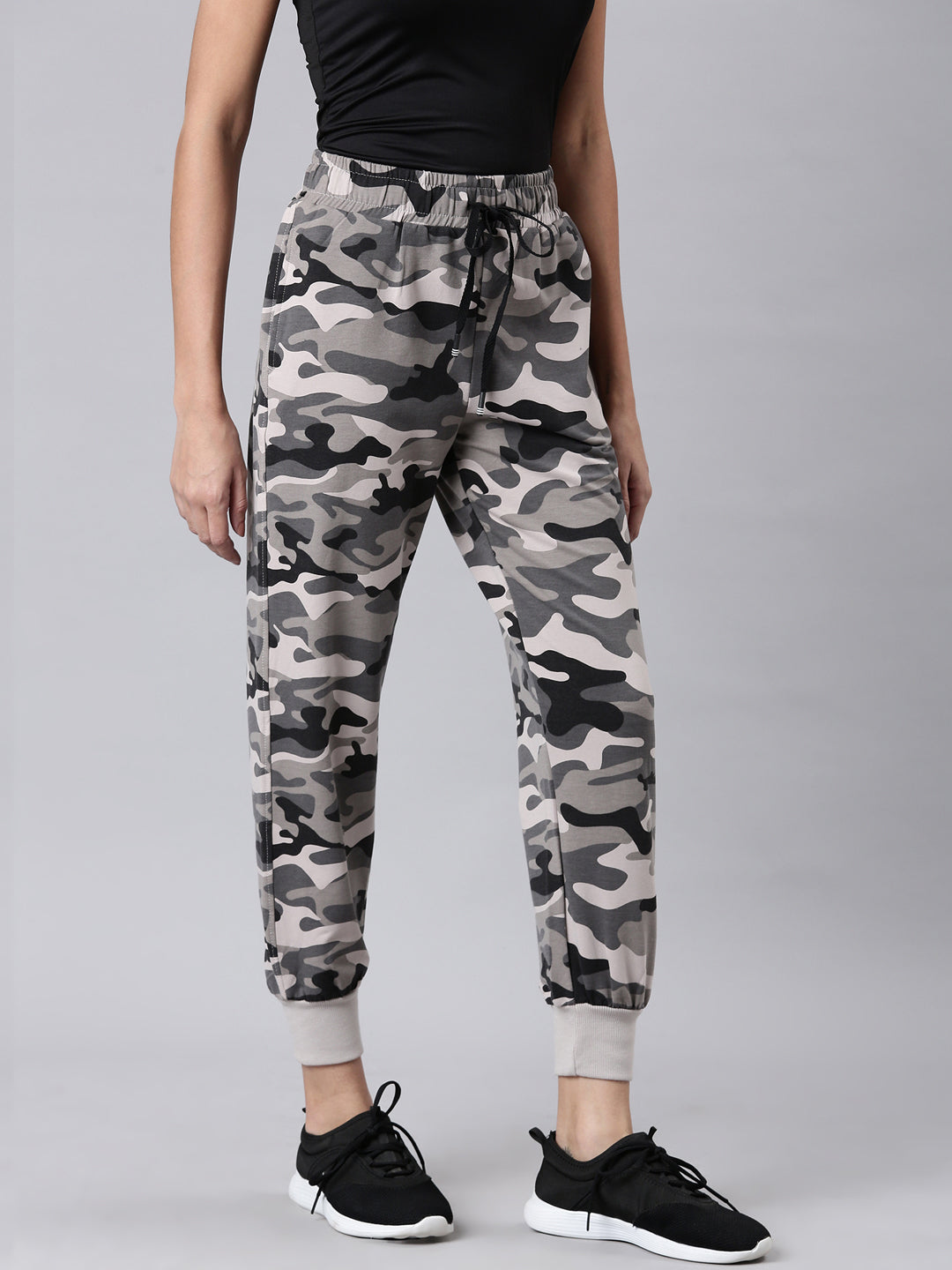 Women Taupe Camouflage Track Pant