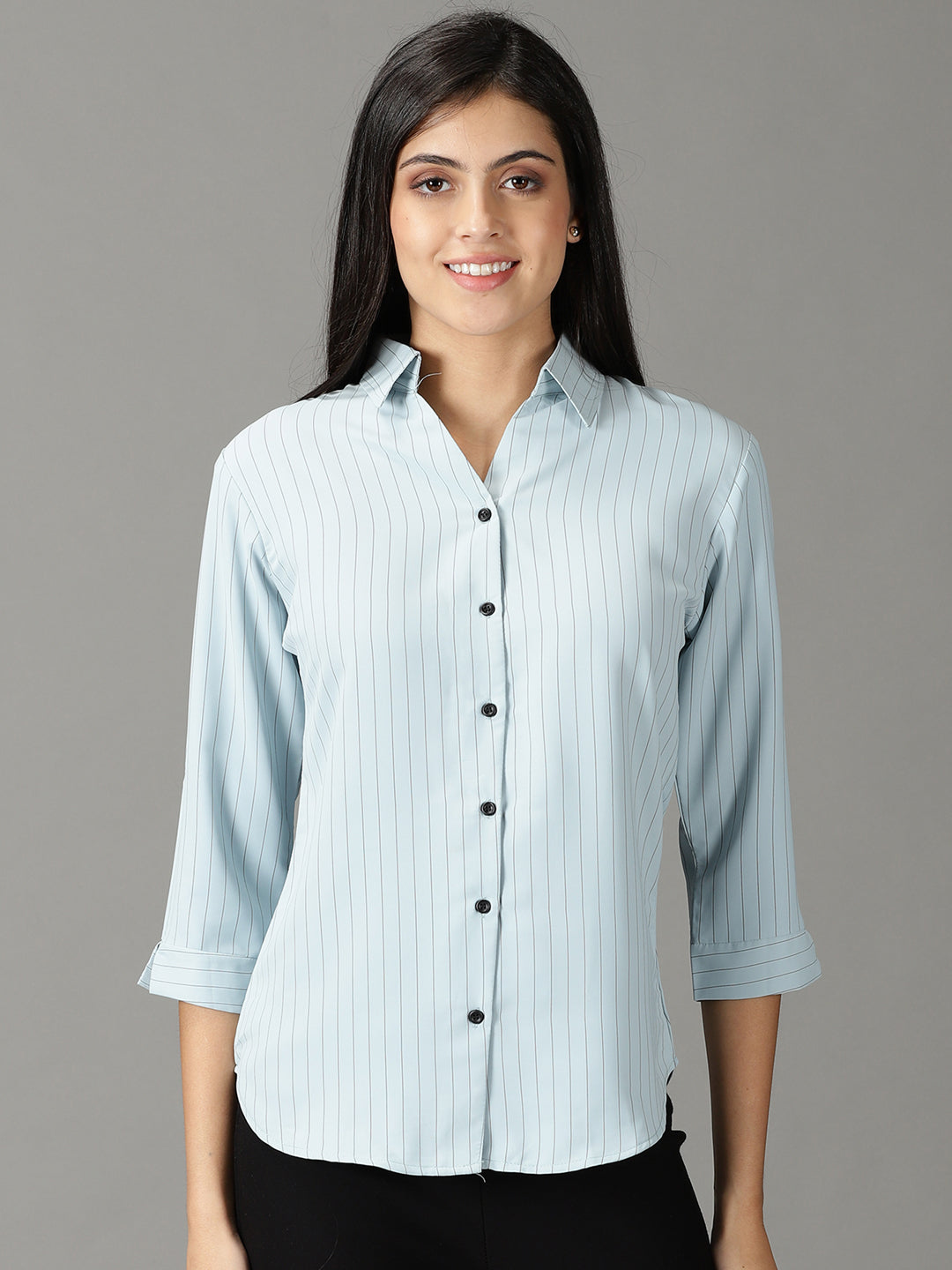 Women's Blue Striped Shirt