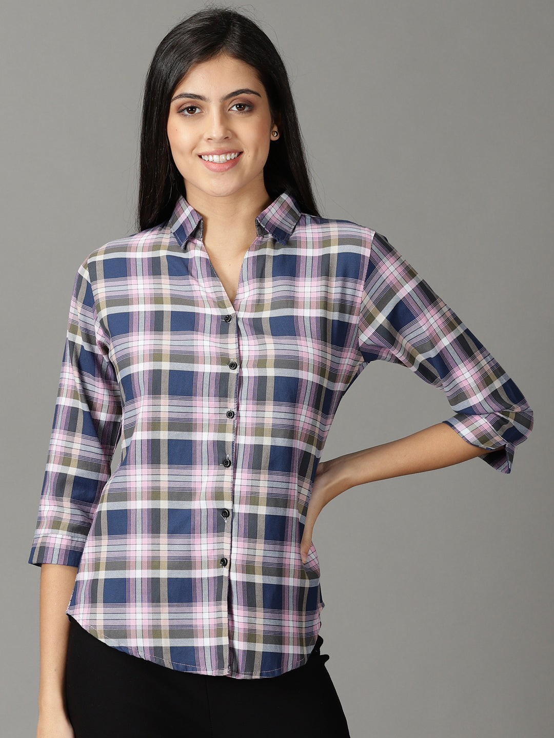 Women's Pink Checked Shirt