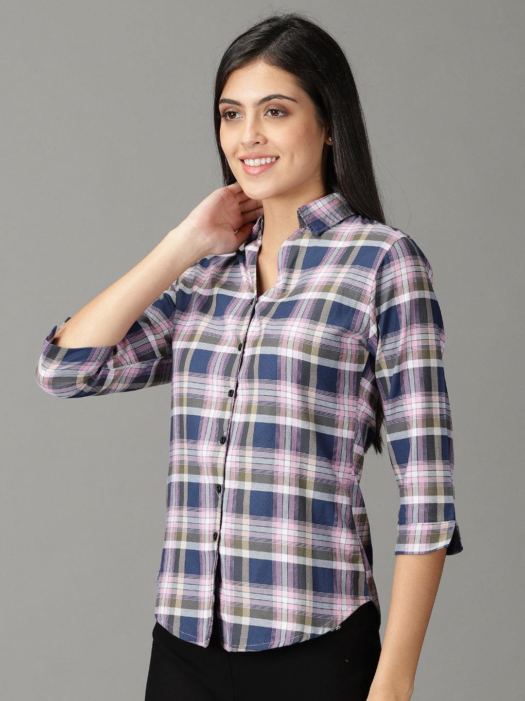 Women's Pink Checked Shirt