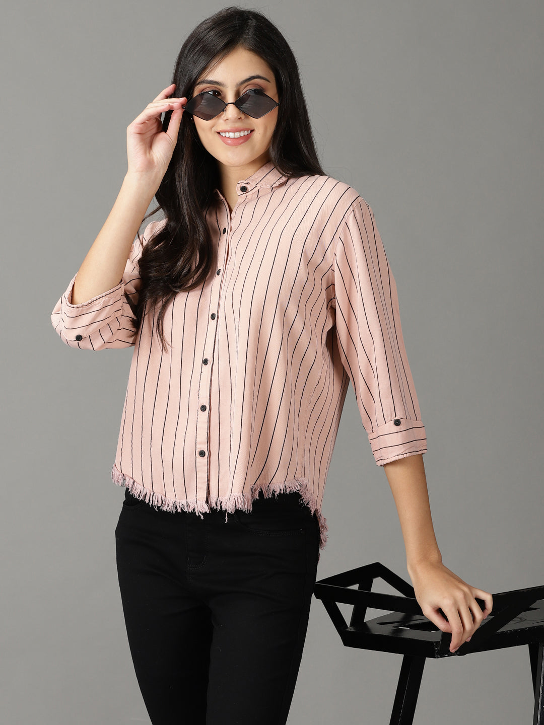 Women's Pink Striped Shirt