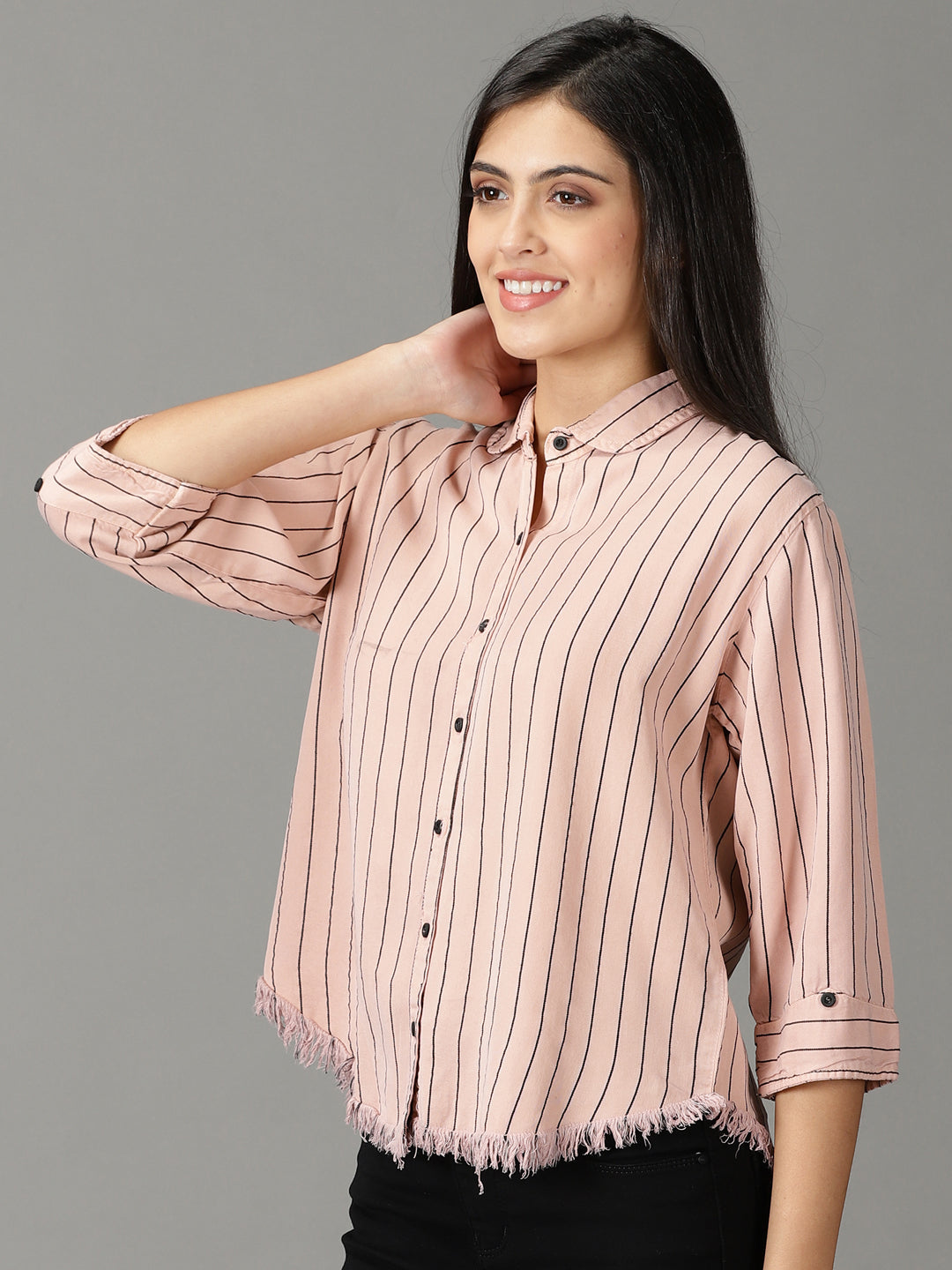 Women's Pink Striped Shirt