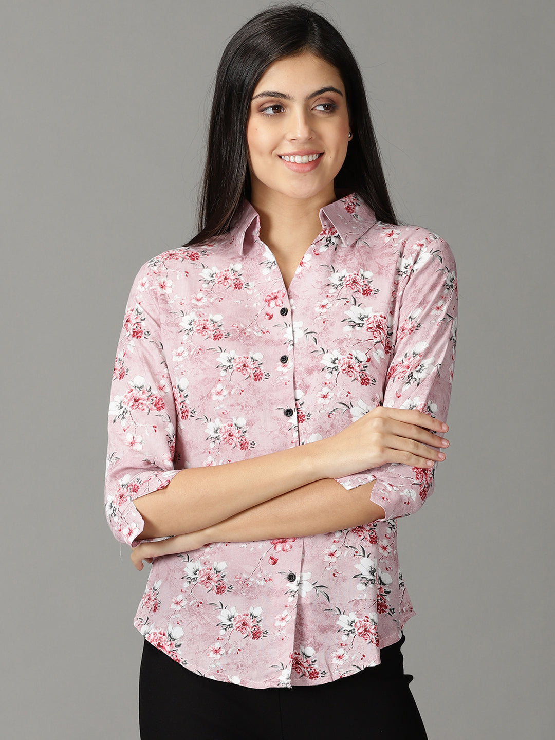 Women's Mauve Printed Shirt