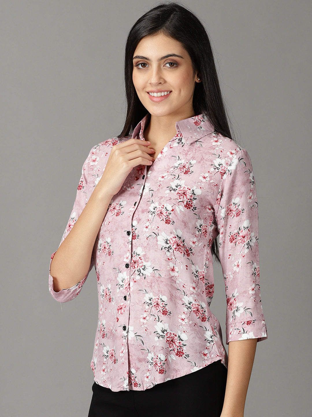 Women's Mauve Printed Shirt