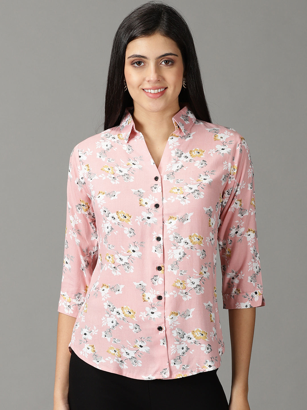 Women's Pink Printed Shirt