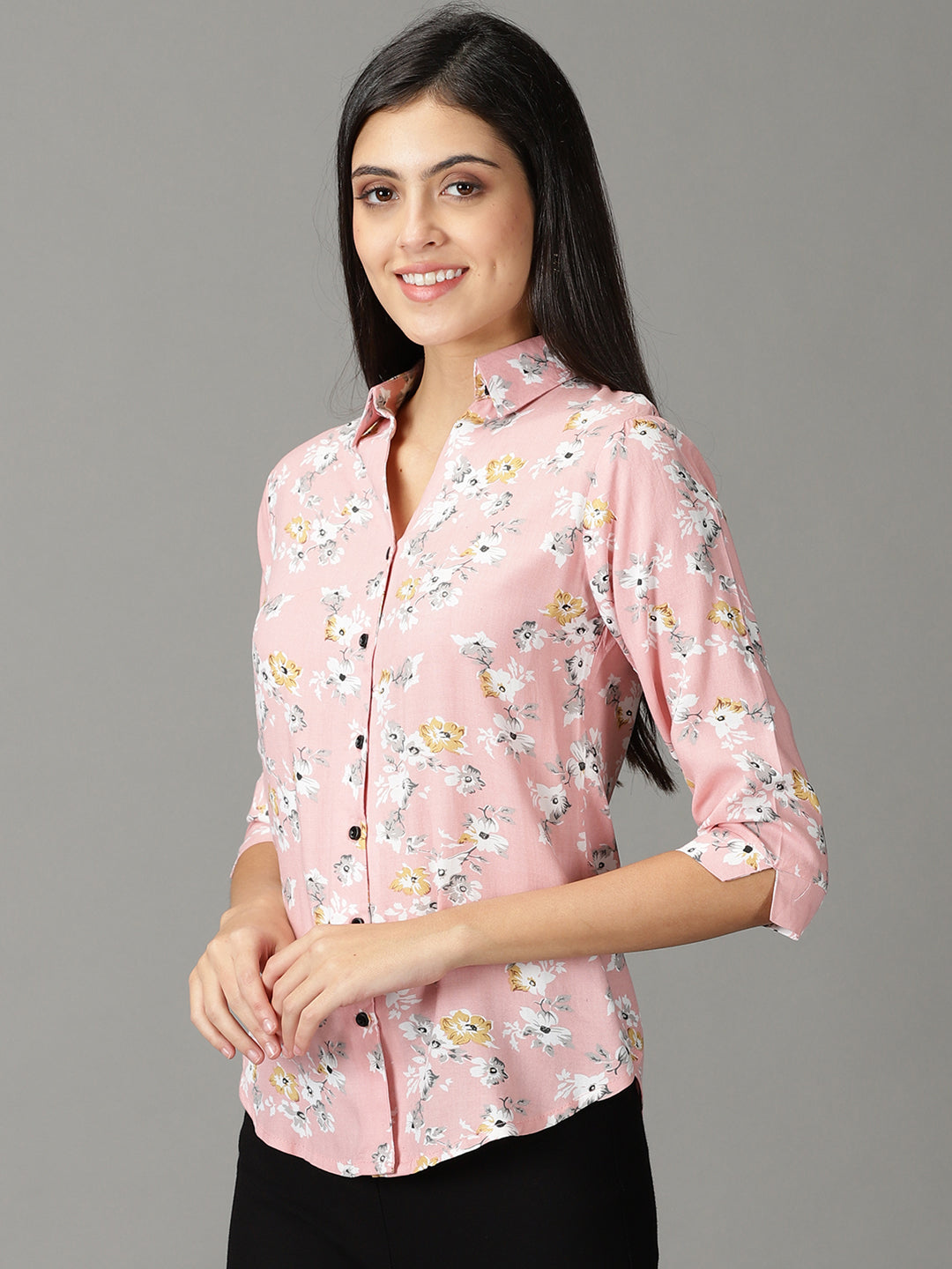 Women's Pink Printed Shirt