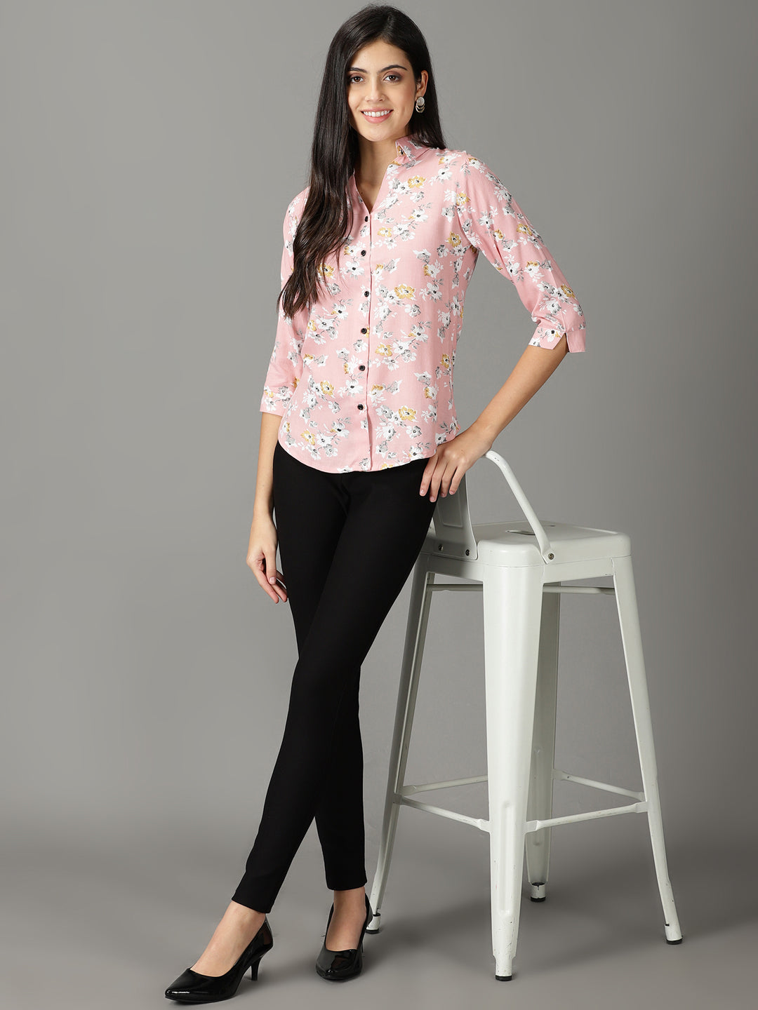 Women's Pink Printed Shirt