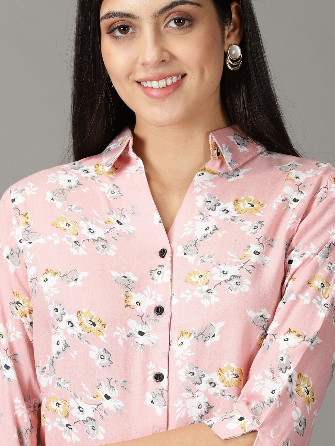 Women's Pink Printed Shirt