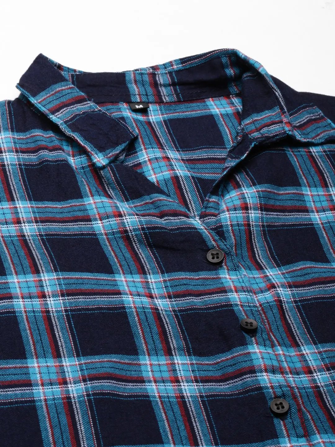 Women's Navy Blue Checked Shirt