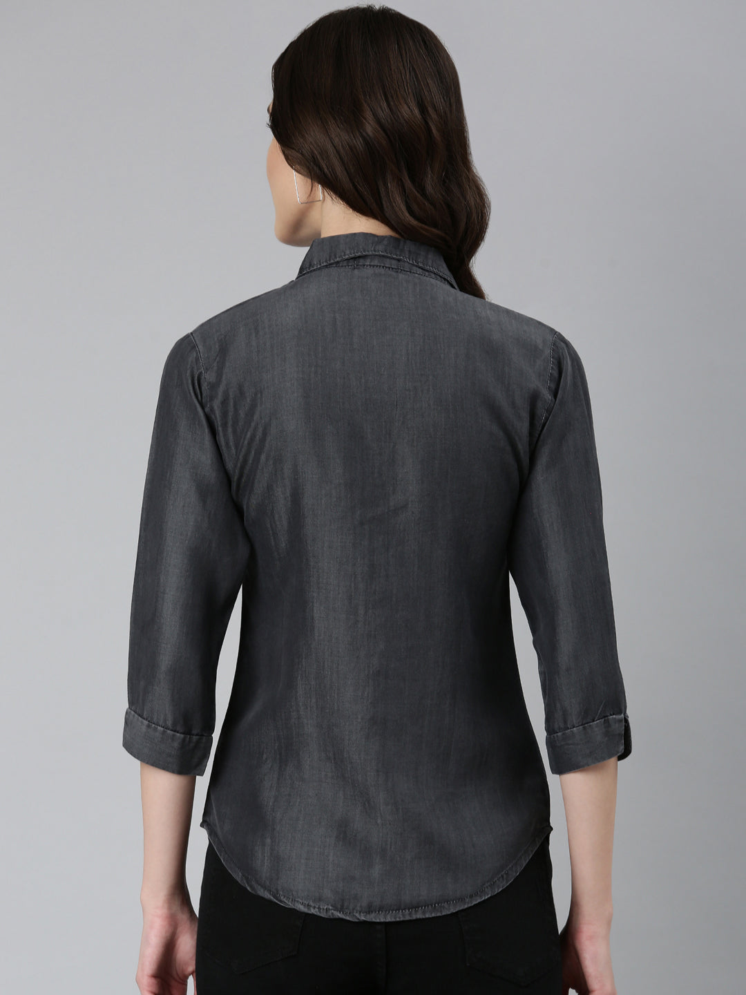 Women Grey Solid Shirt