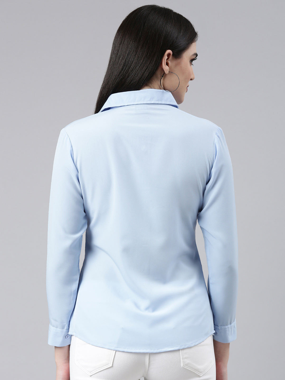 Women Blue Solid Shirt