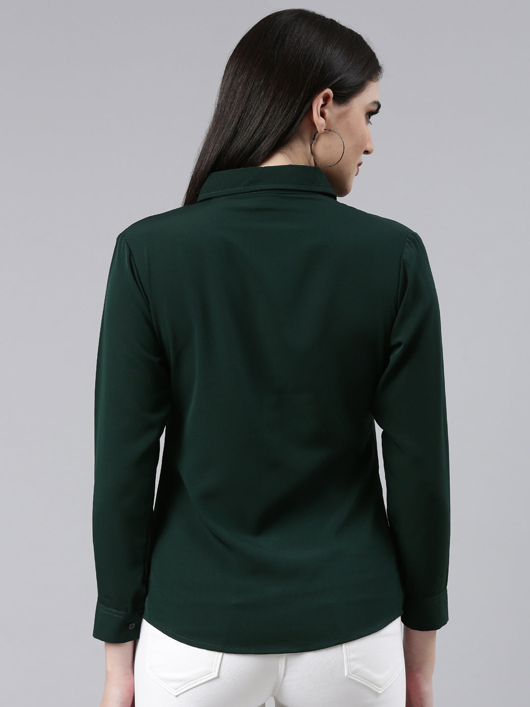 Women Green Solid Shirt