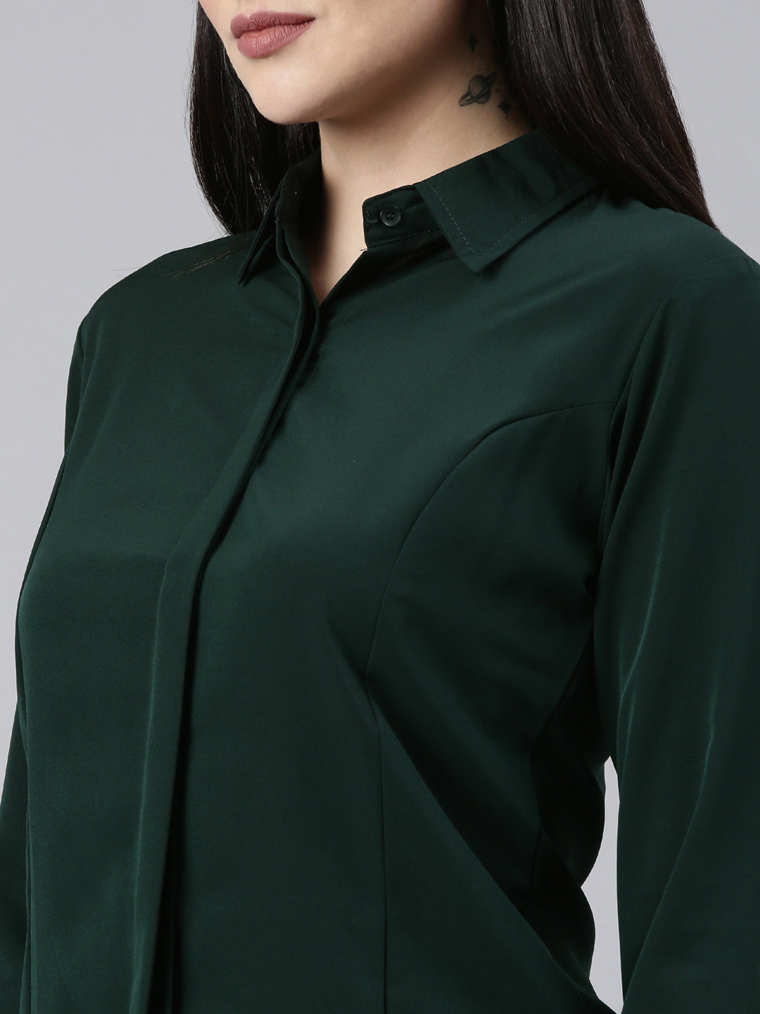 Women Green Solid Shirt