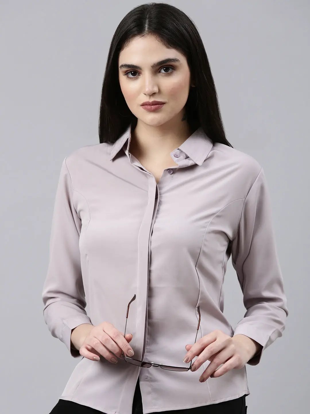 Women's Mauve Solid Shirt