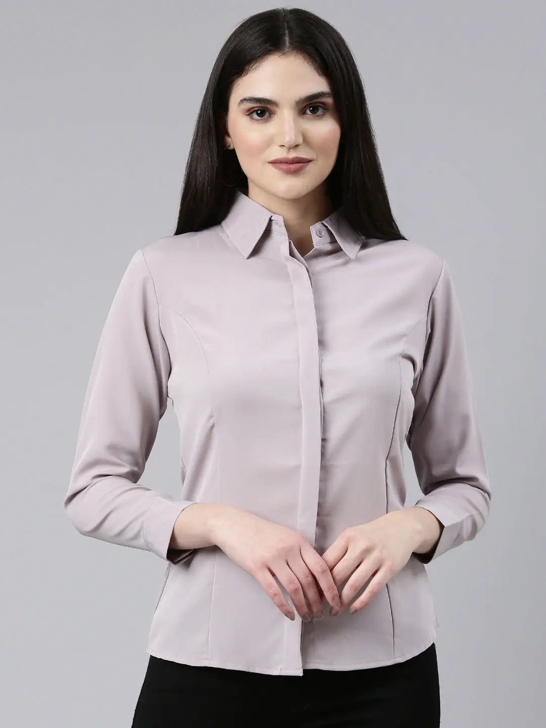 Women's Mauve Solid Shirt