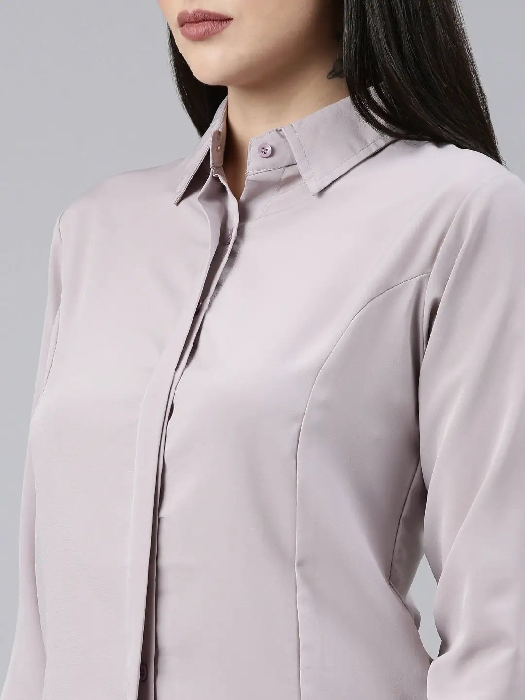 Women's Mauve Solid Shirt
