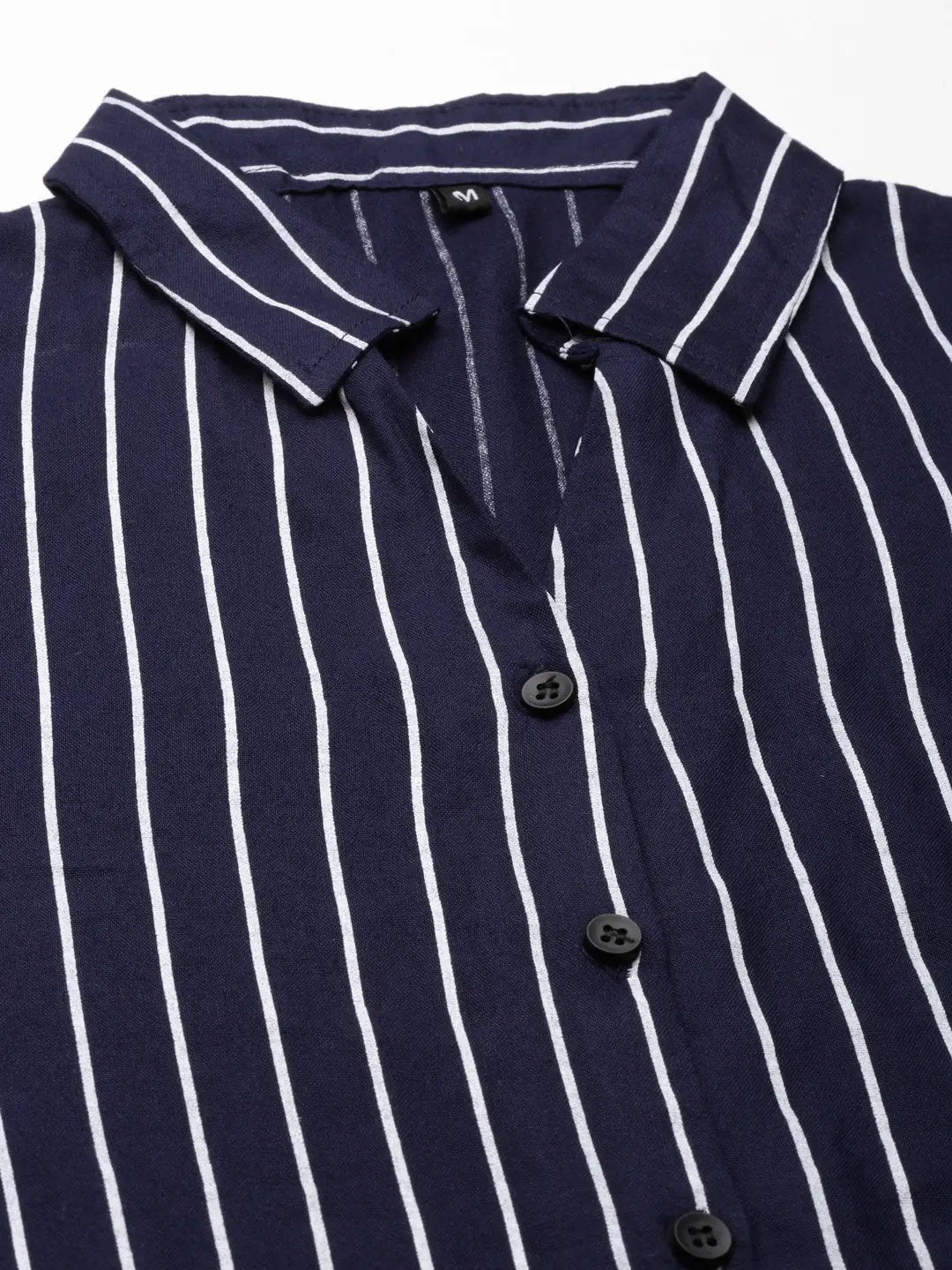 Women's Navy Blue Striped Shirt