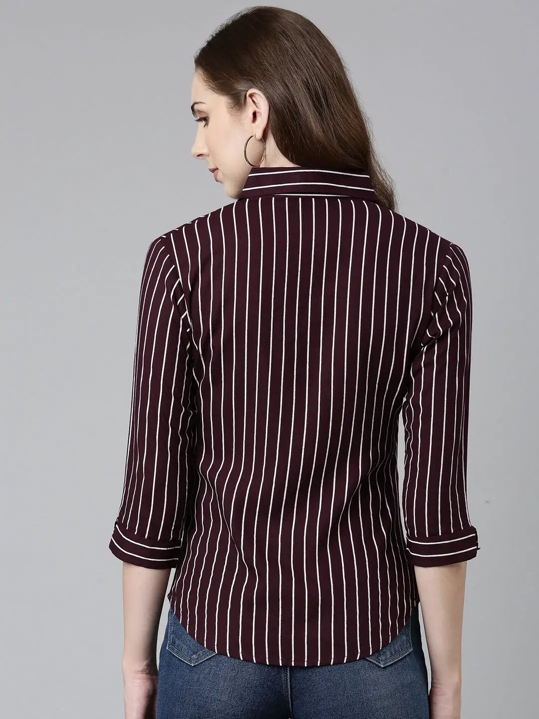 Women's Purple Striped Shirt