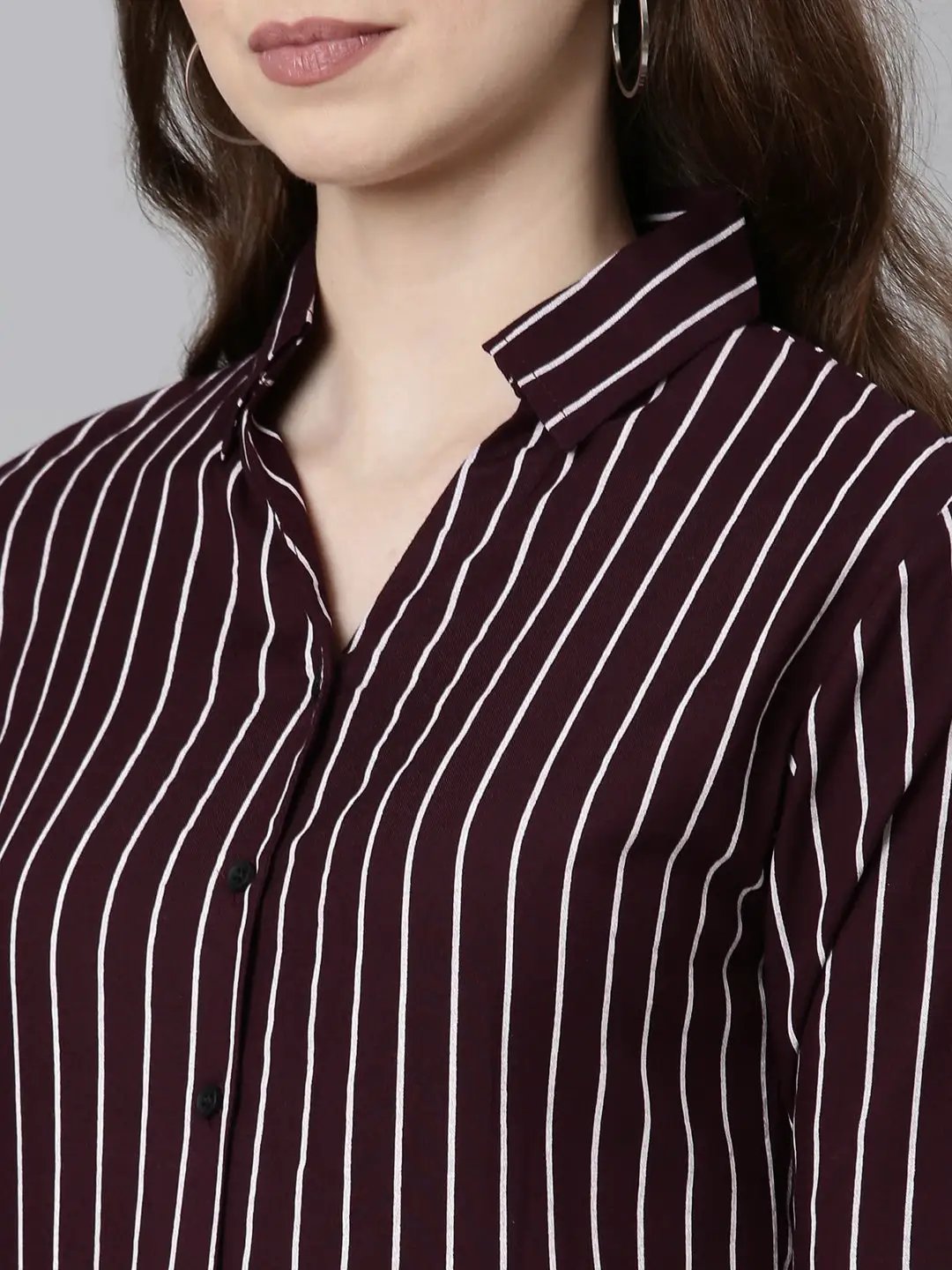 Women's Purple Striped Shirt