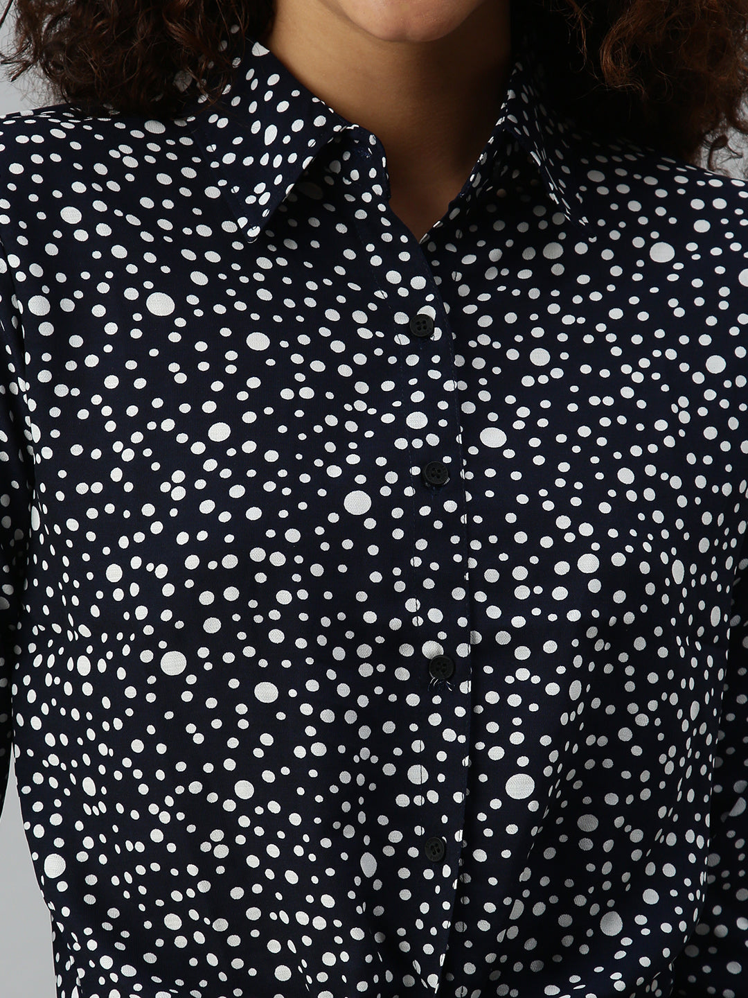 Women's Printed Navy Blue Top