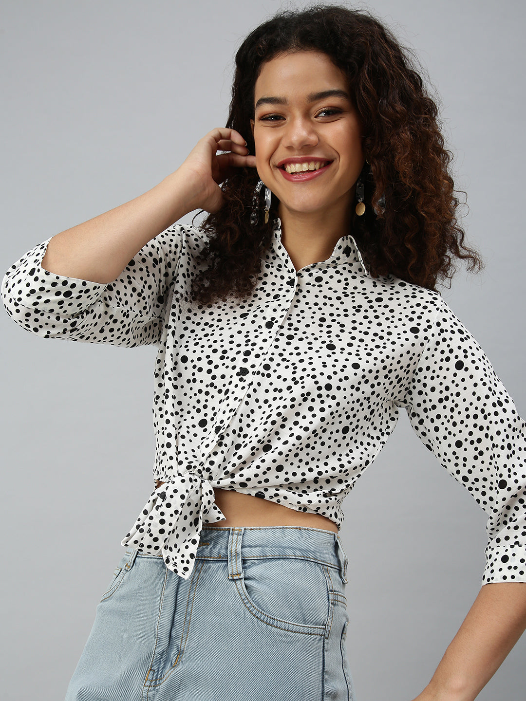 Women's Printed White Top