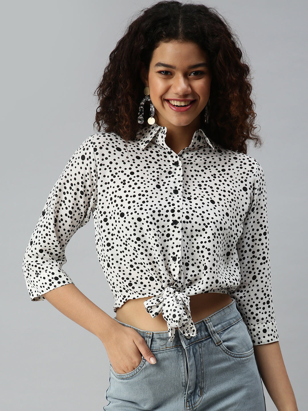 Women's Printed White Top