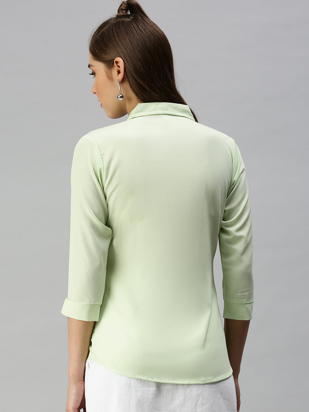 Women's Green Solid Shirt