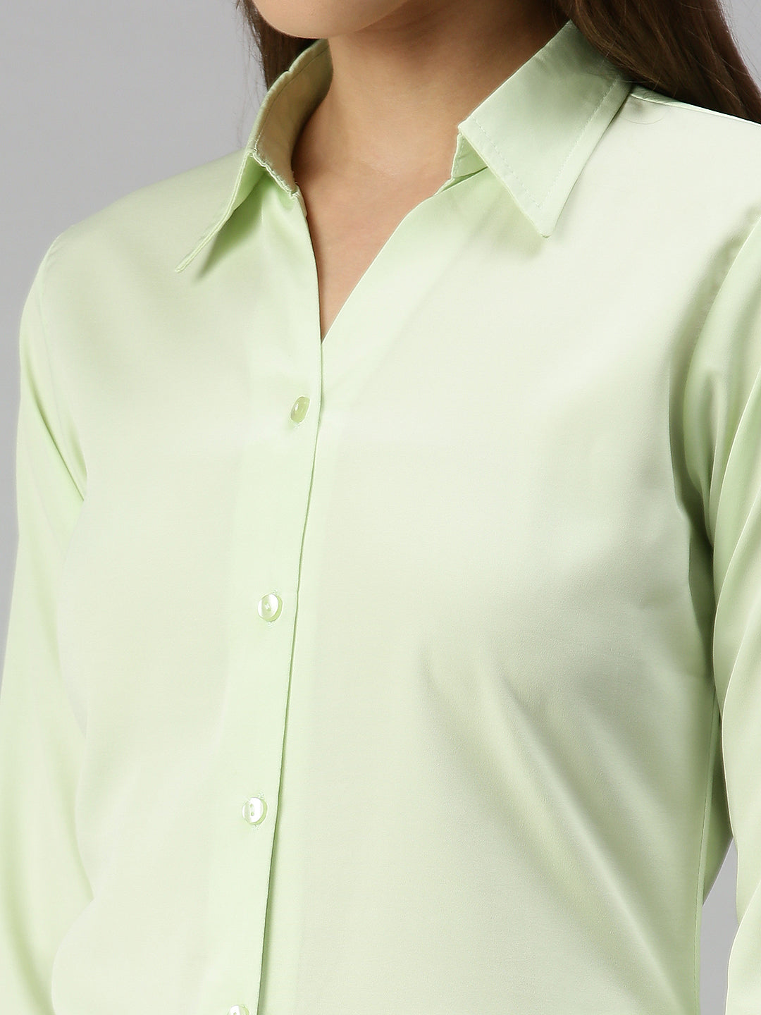 Women's Green Solid Shirt